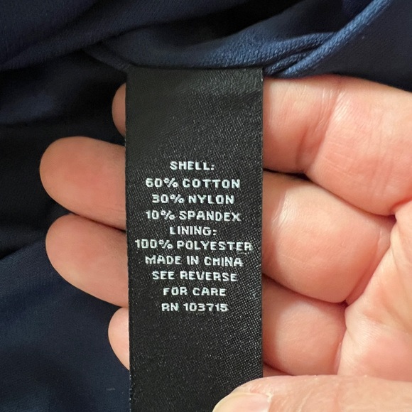 Sharagano - Classic preppy sleeveless navy blue eyelet mini dress - Size 10 - Picture 10 of 11